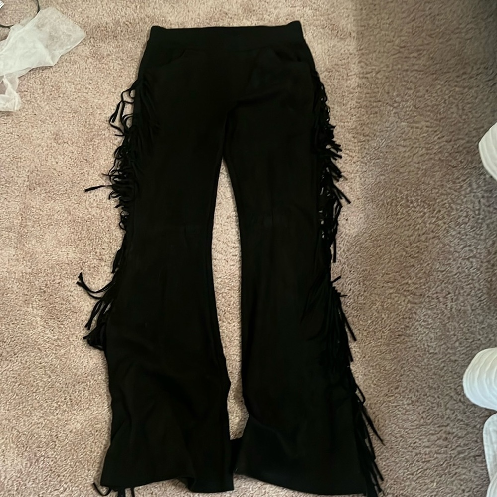 Women’s suede fringe pants